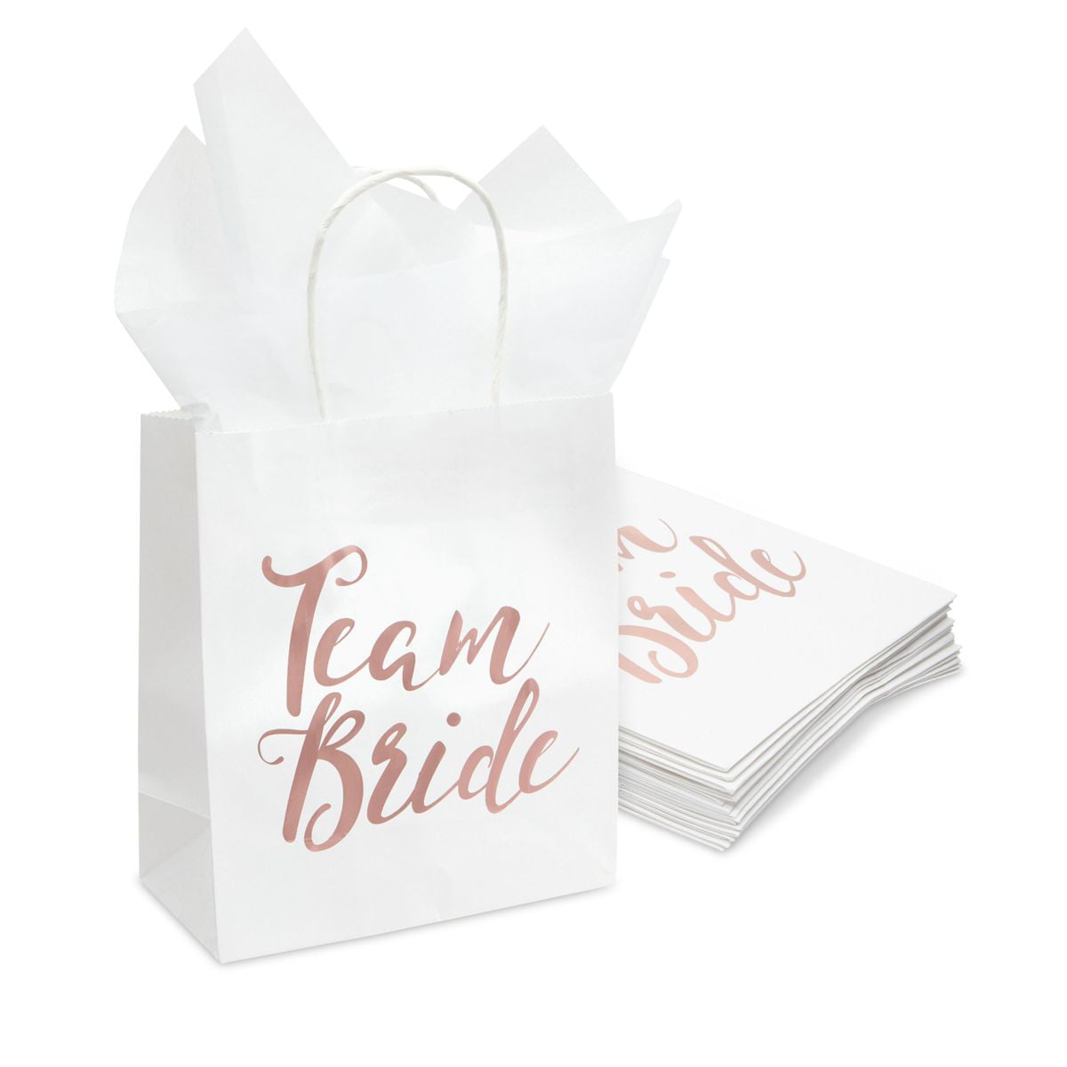 Hen Night Floral Rose Gold Team Bride Party Bags pack of 5 Favour Gift Bags